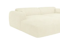 Sofá*Maison Céphy Sofá 3 lugares conforto assento profundo veludo canelado branco-sujo POGNI Maion Céphy Branco sujo