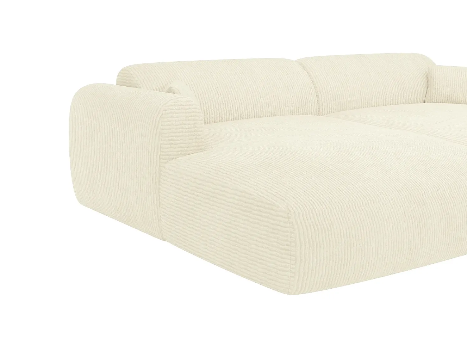 Sofá*Maison Céphy Sofá 3 lugares conforto assento profundo veludo canelado branco-sujo POGNI Maion Céphy Branco sujo