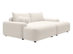 Sofá*Vente-unique Sofá 3 lugares conforto assento profundo em tecido mesclado DAVISO Creme