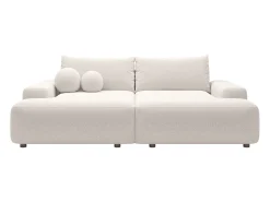 Sofá*Vente-unique Sofá 3 lugares conforto assento profundo em tecido mesclado DAVISO Creme