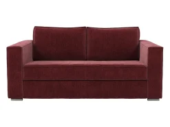 Best Vente-unique Sofá 4 lugares conversível abertura rápida em tecido chenille bordô ripas largas -18cm LORETO Bordeaux