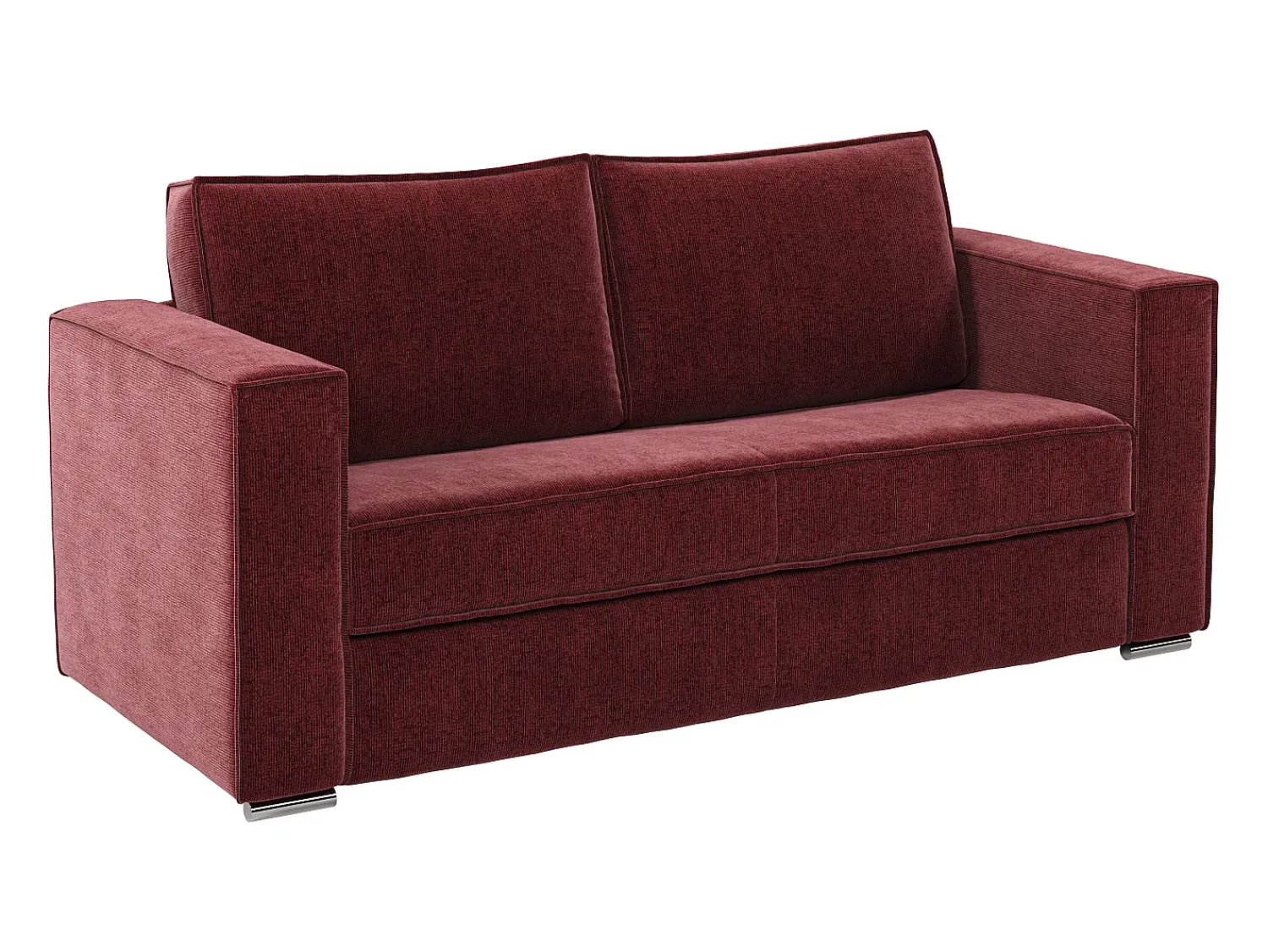 Sofá|Vente-unique Sofá 4 lugares conversível abertura rápida tecido chenille bordô área de dormir 160cm - 18cm LORETO Bordeaux