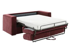 New Vente-unique Sofá 3 lugares conversível abertura rápida tecido chenille área de dormir 140cm - 14cm LORETO Bordeaux