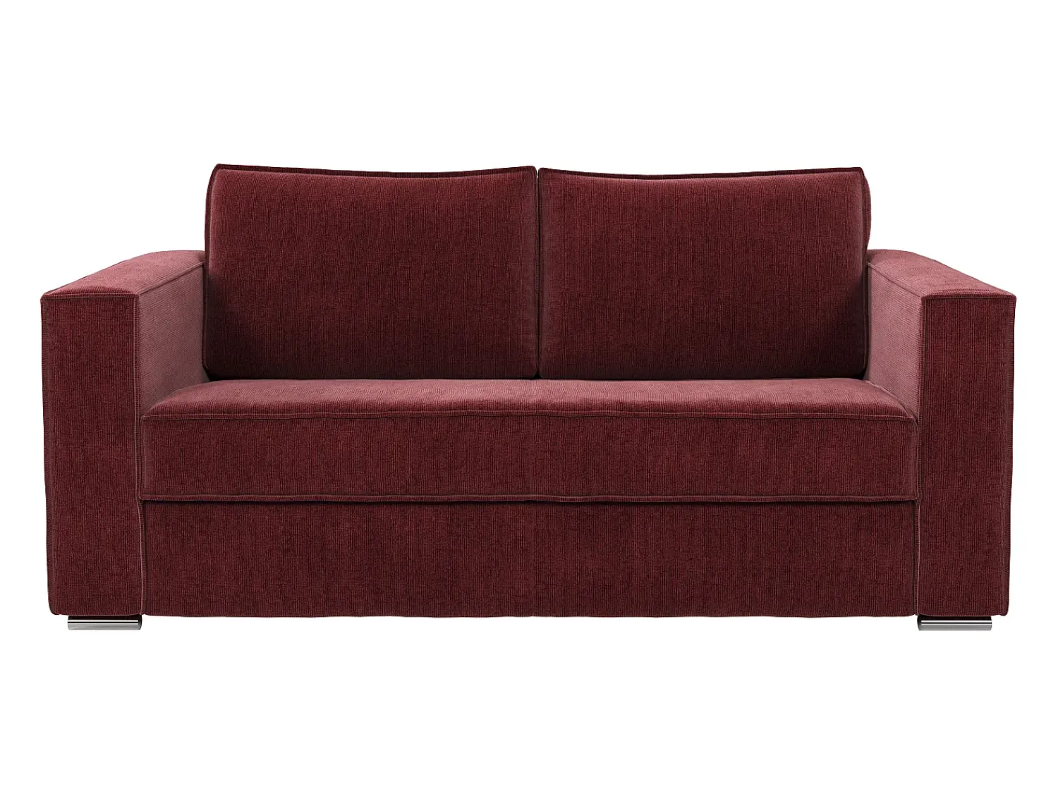 New Vente-unique Sofá 3 lugares conversível abertura rápida tecido chenille área de dormir 140cm - 14cm LORETO Bordeaux