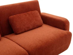Sofá*Vente-unique Sofá 3 lugares conversível clic-clac em tecido chenille terracotta LOMARIO Terracota