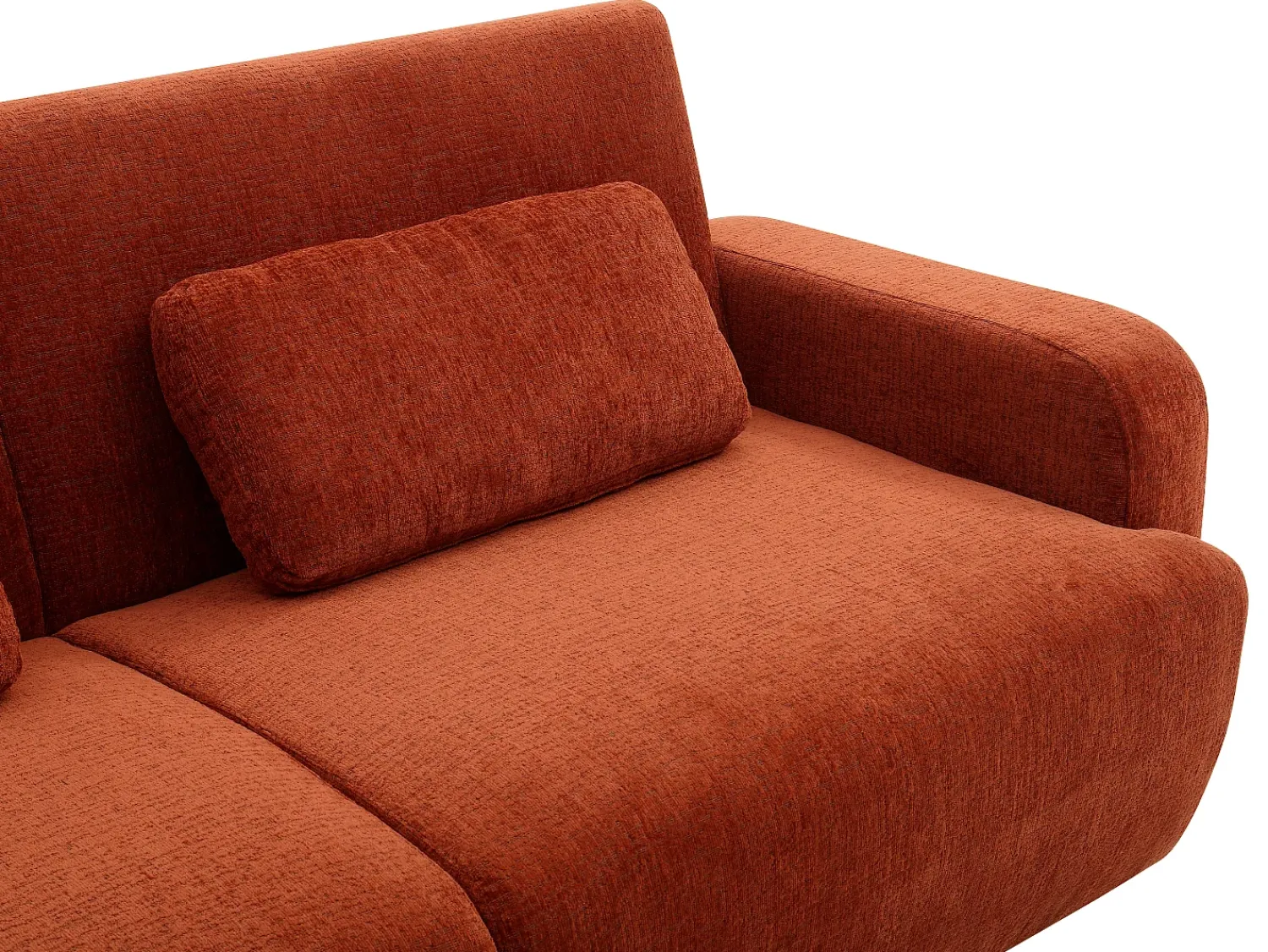 Sofá*Vente-unique Sofá 3 lugares conversível clic-clac em tecido chenille terracotta LOMARIO Terracota