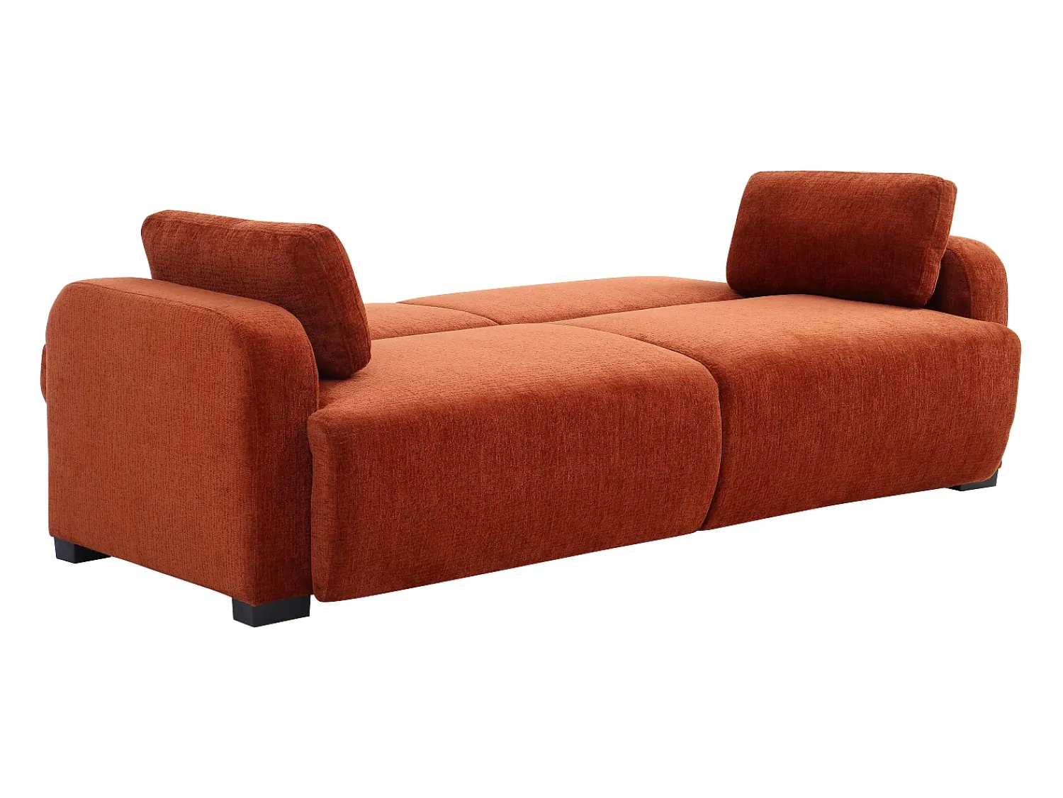 Sofá*Vente-unique Sofá 3 lugares conversível clic-clac em tecido chenille terracotta LOMARIO Terracota
