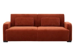 Sofá*Vente-unique Sofá 3 lugares conversível clic-clac em tecido chenille terracotta LOMARIO Terracota