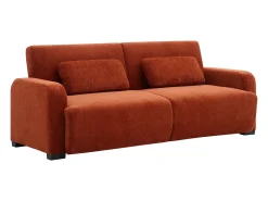 Sofá*Vente-unique Sofá 3 lugares conversível clic-clac em tecido chenille terracotta LOMARIO Terracota