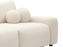 Sofá*Vente-unique Sofá 4 lugares conversível em tecido mesclado DAVISO Creme