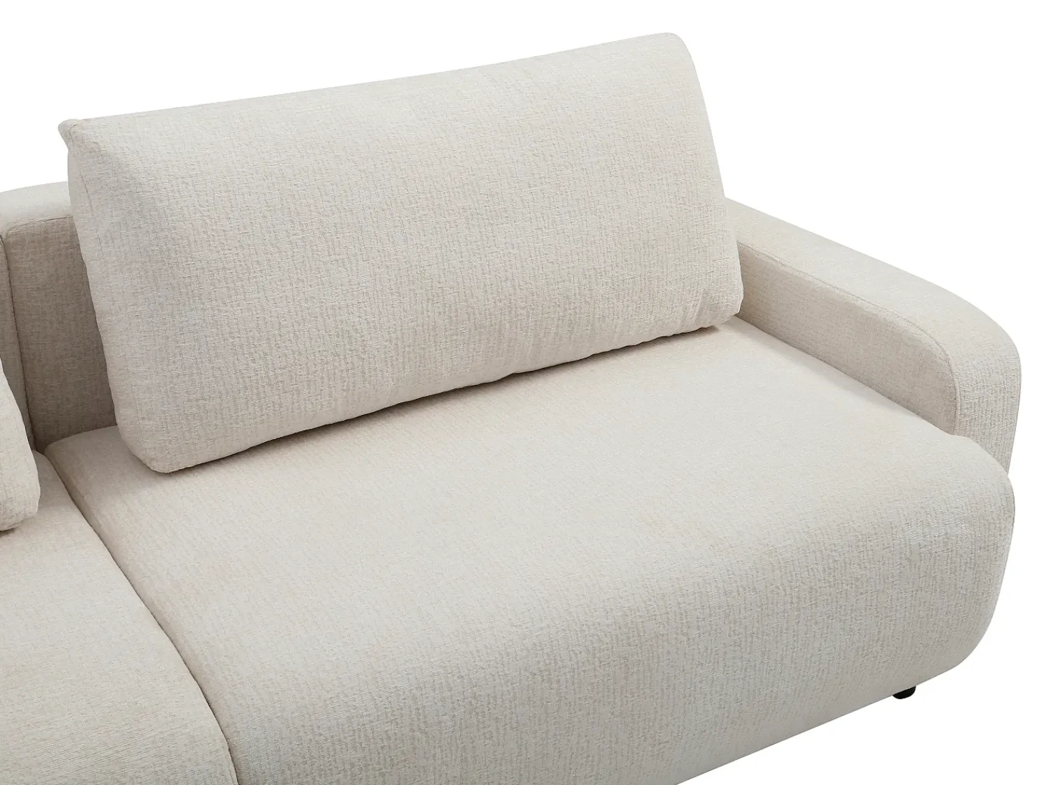 Sofá*Vente-unique Sofá 4 lugares conversível em tecido chenille YOKIRA Bege
