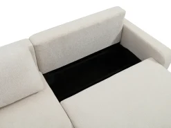 Sofá*Vente-unique Sofá 4 lugares conversível em tecido chenille YOKIRA Bege