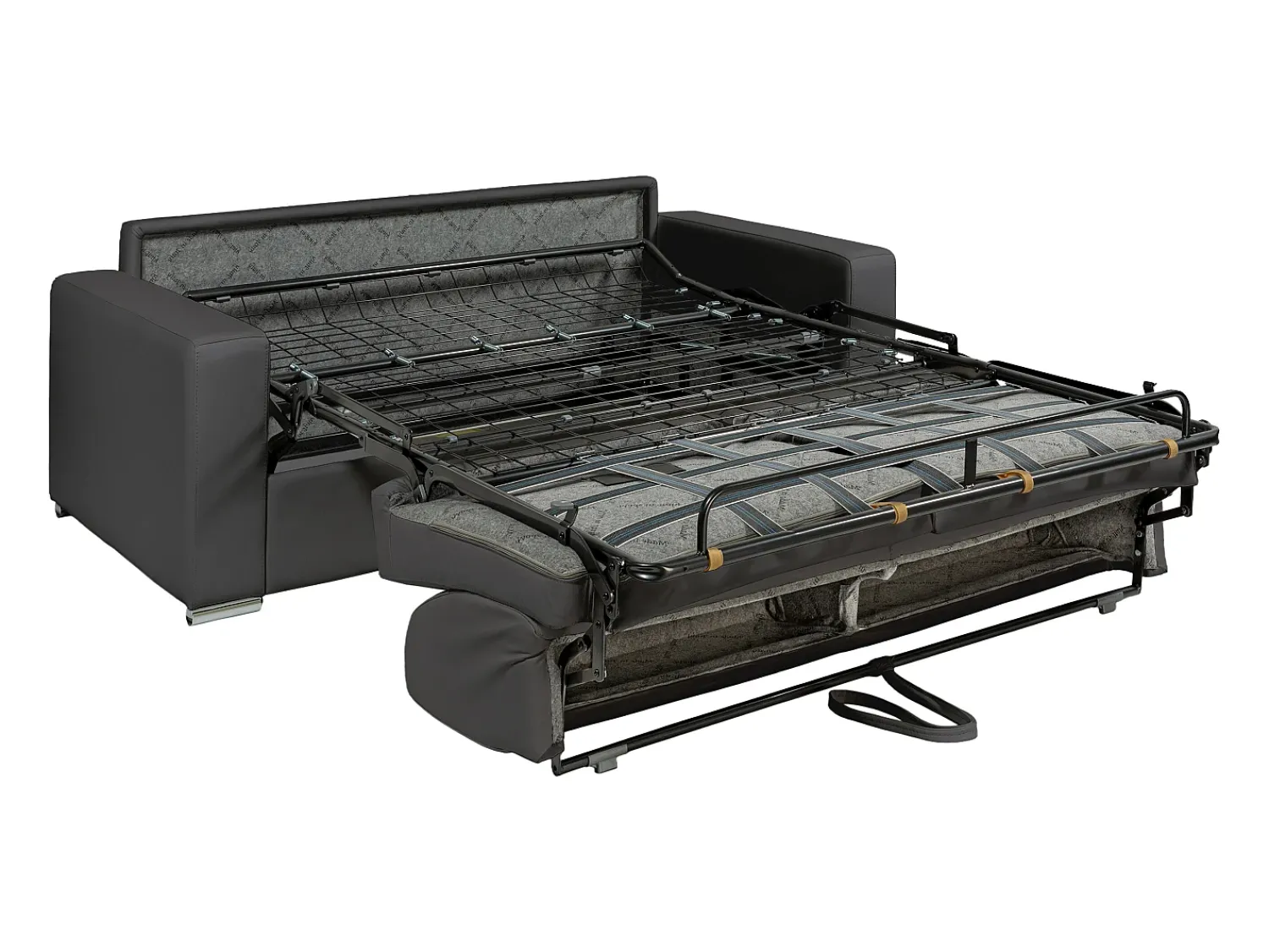 Discount Vente-unique Sofá 3 lugares conversível express em couro vintage caramelo 140 cm colchão 18 cm CALITO Castanho