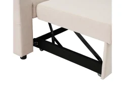 Sofá*DripeX Sofá 2 lugares conversível em algodão bege - com 2 almofadas e porta-copos - encosto ajustável - 136x162x84cm Cinzento