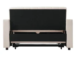 Sofá*DripeX Sofá 2 lugares conversível em algodão bege - com 2 almofadas e porta-copos - encosto ajustável - 136x162x84cm Cinzento