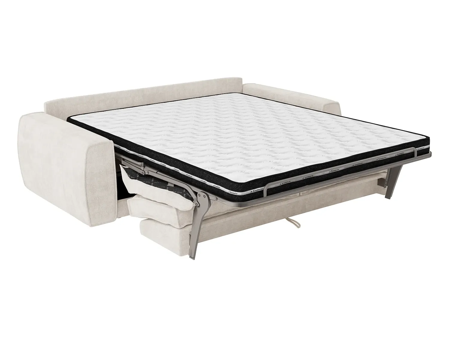 Maison Céphy Sofá 4 lugares conversível expresso em tecido chenille 160 cm colchão 13 cm VOMERA^ Sofá