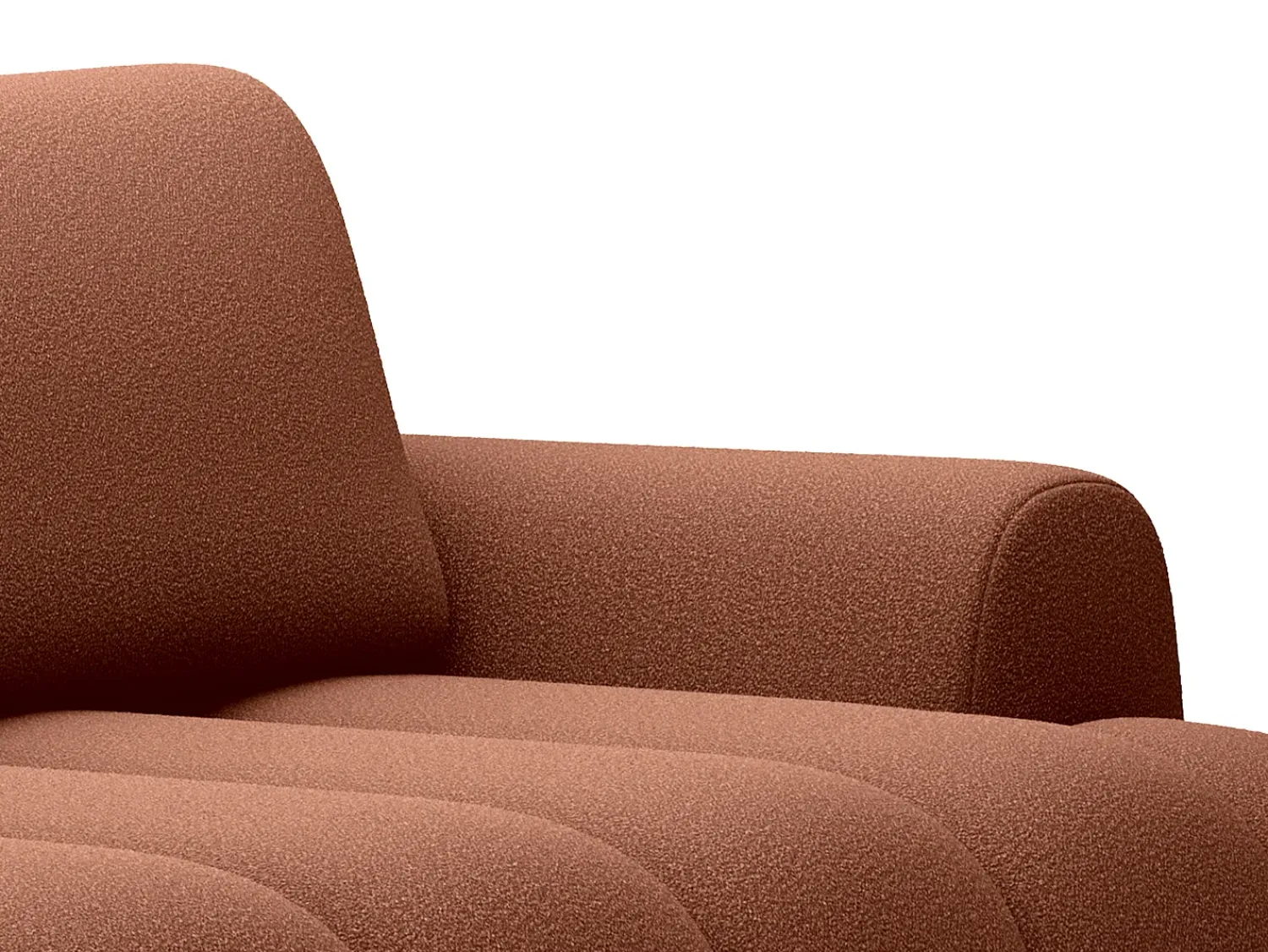 Clearance Vente-unique Sofá 4 lugares conversível em tecido FRIDORA Terracota