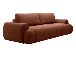 Clearance Vente-unique Sofá 4 lugares conversível em tecido FRIDORA Terracota