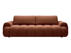 Clearance Vente-unique Sofá 4 lugares conversível em tecido FRIDORA Terracota