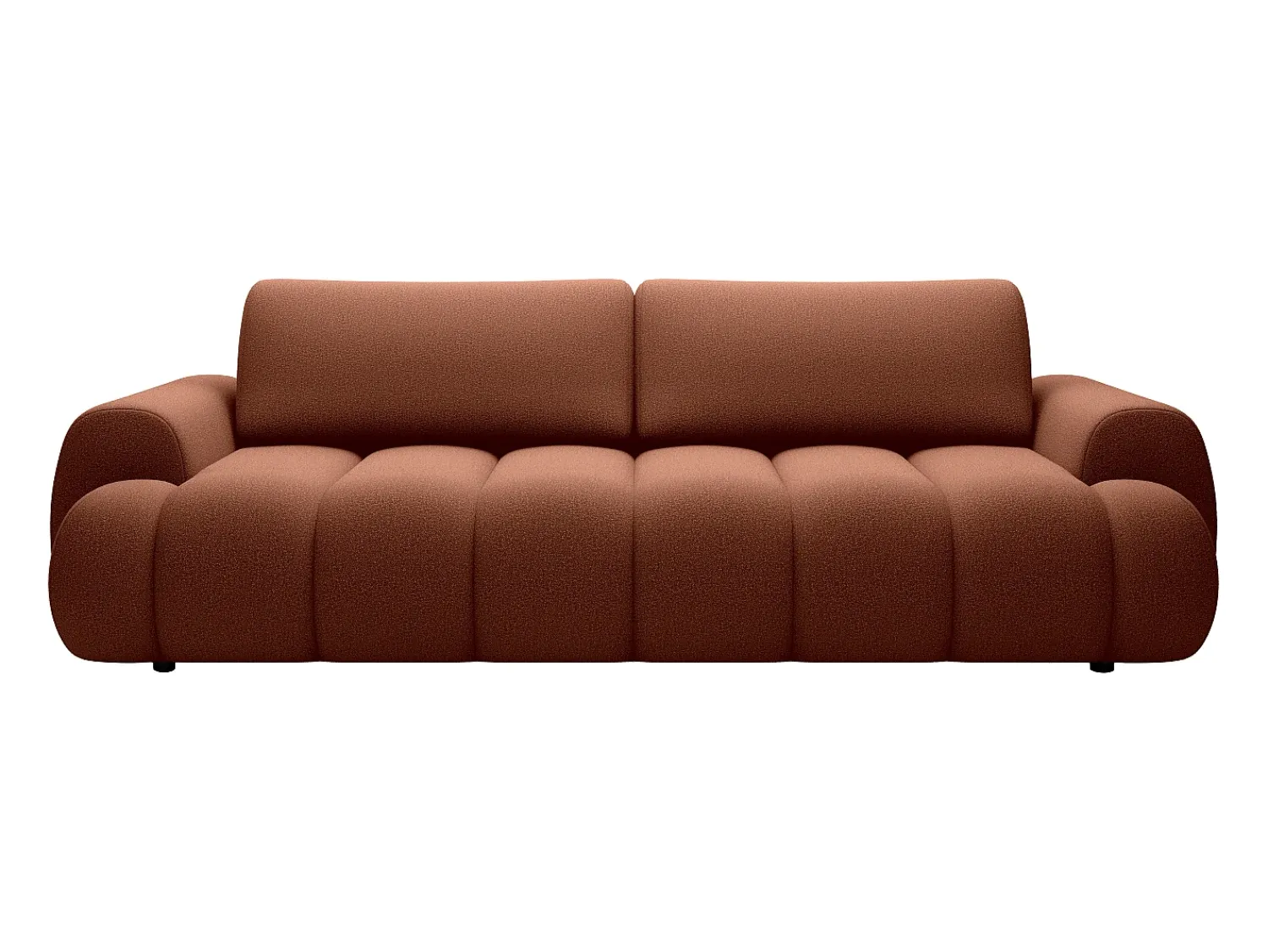 Clearance Vente-unique Sofá 4 lugares conversível em tecido FRIDORA Terracota