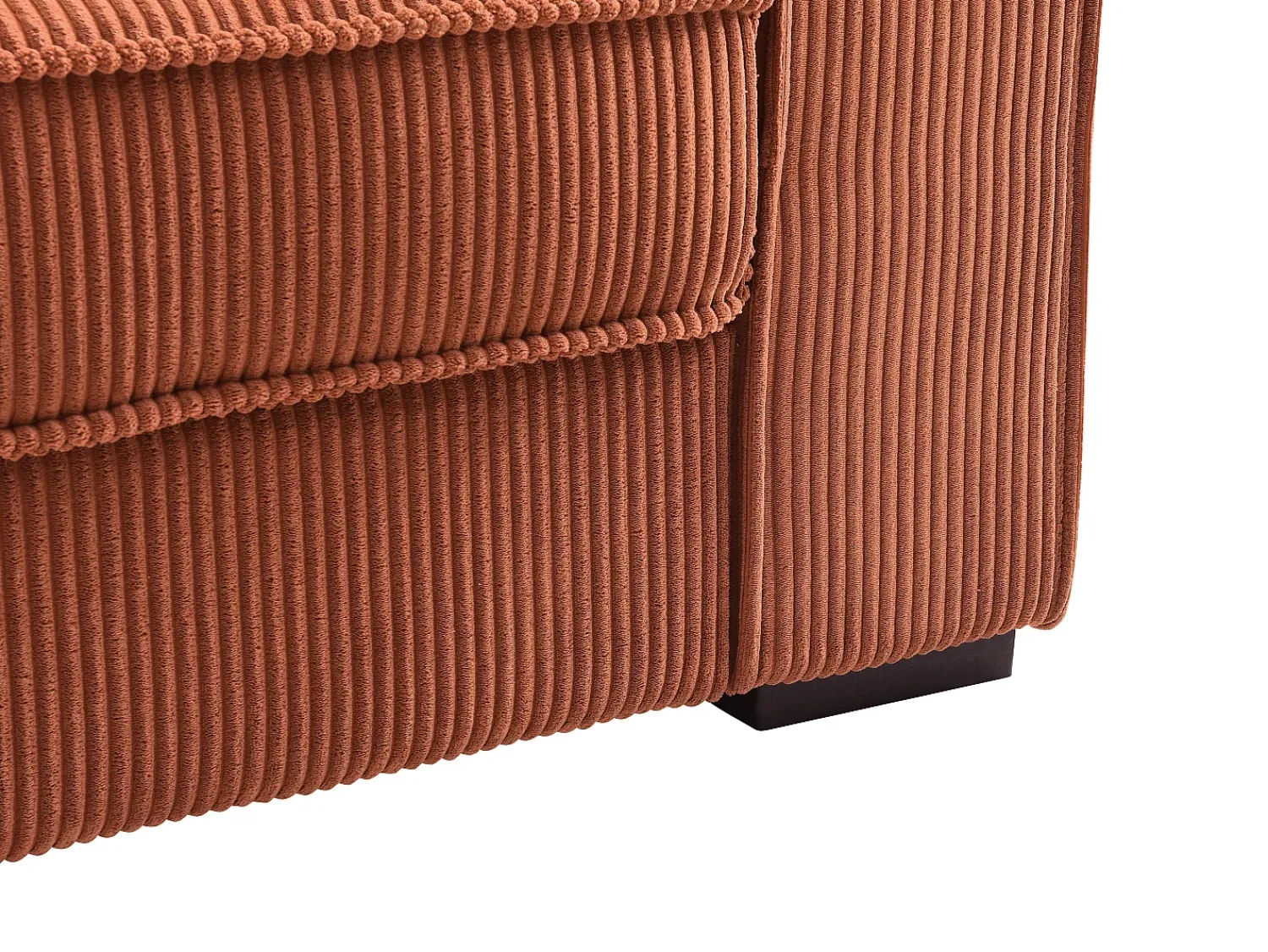 Clearance Vente-unique Sofá 3 lugares conversível em veludo cotelê FINORO Terracota
