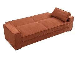 Clearance Vente-unique Sofá 3 lugares conversível em veludo cotelê FINORO Terracota