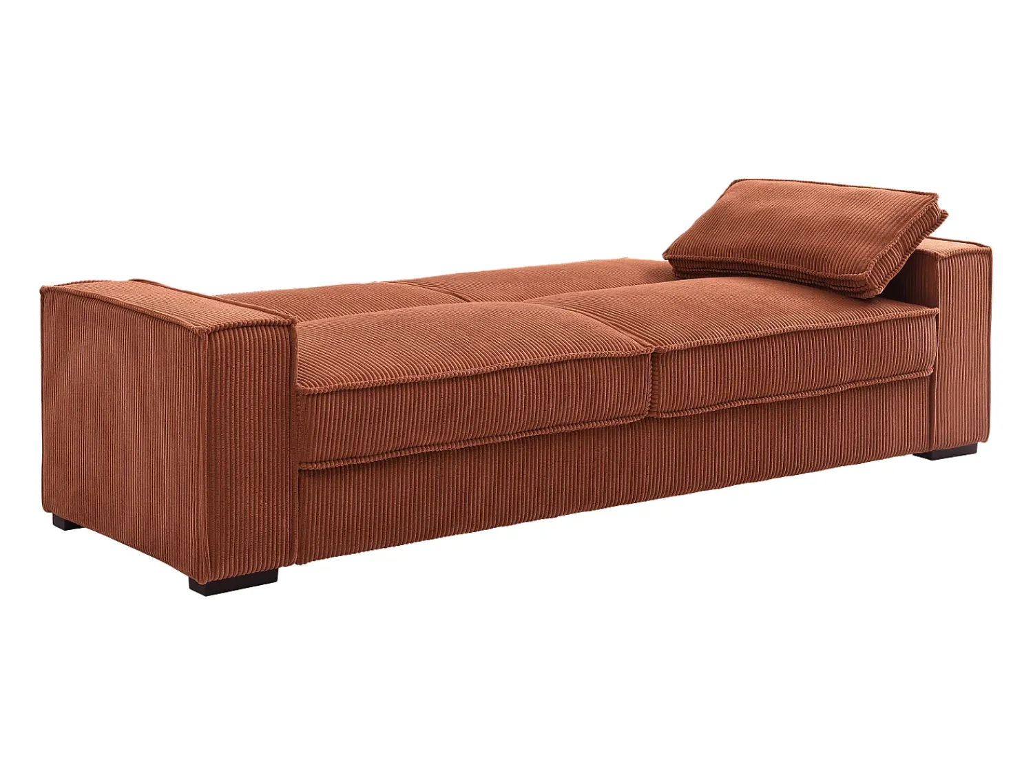 Clearance Vente-unique Sofá 3 lugares conversível em veludo cotelê FINORO Terracota