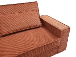Clearance Vente-unique Sofá 3 lugares conversível em veludo cotelê FINORO Terracota