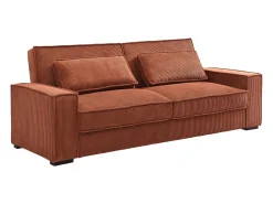 Clearance Vente-unique Sofá 3 lugares conversível em veludo cotelê FINORO Terracota