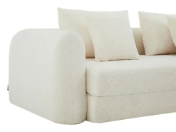 Sofá|Vente-unique Sofá 3 lugares conversível tipo chaise em tecido bouclé CATONO Bege