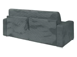 Sofá*Vente-unique Sofá 4 lugares convert. abert. rápida veludo canelado cinza 160cm e 22cm CALITO Cinza antracite
