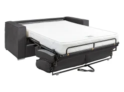 Clearance Vente-unique Sofá 3 lugares convert. Abert. rápida tecido chenille bege, cama 140 cm e 22 cm LORETO Azul