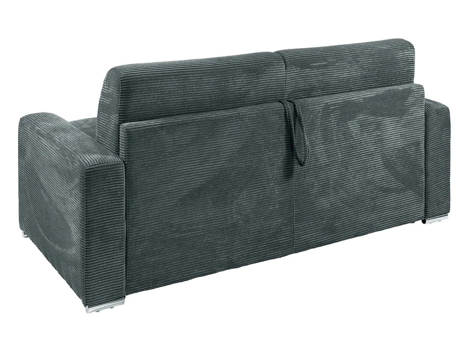 Sofá|Vente-unique Sofá 3 lugares convert. abert. rápida veludo canelado cinza 140cm e 22cm CALITO Cinza antracite