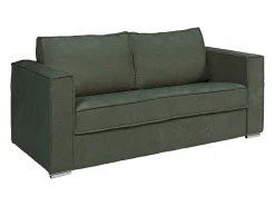 Clearance Vente-unique Sofá 4 lugares convert. abert. rápida tecido chenille bege ripas largas 14 cm LORETO Verde pinho