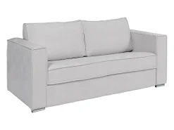 Best Vente-unique Sofá 3 lugares convert. abert. rápida tecido chenille bege ripas largas 14 cm LORETO Cinzento claro