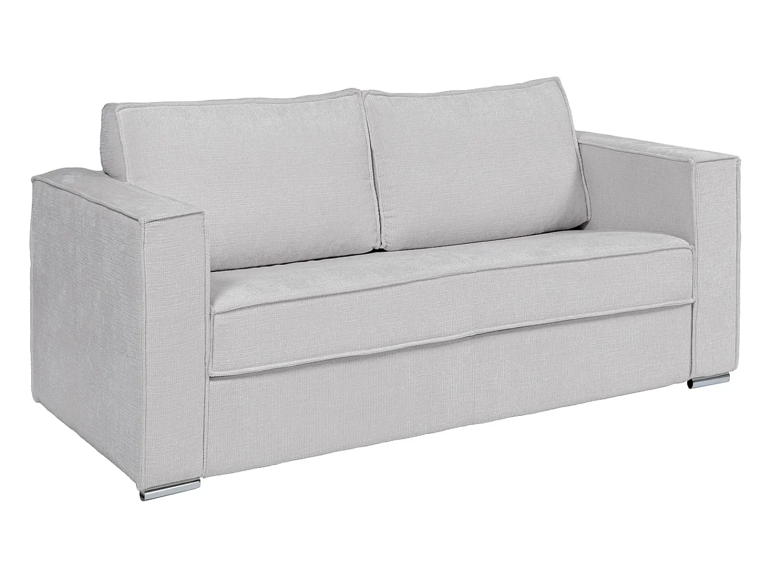 Best Vente-unique Sofá 3 lugares convert. abert. rápida tecido chenille bege ripas largas 14 cm LORETO Cinzento claro