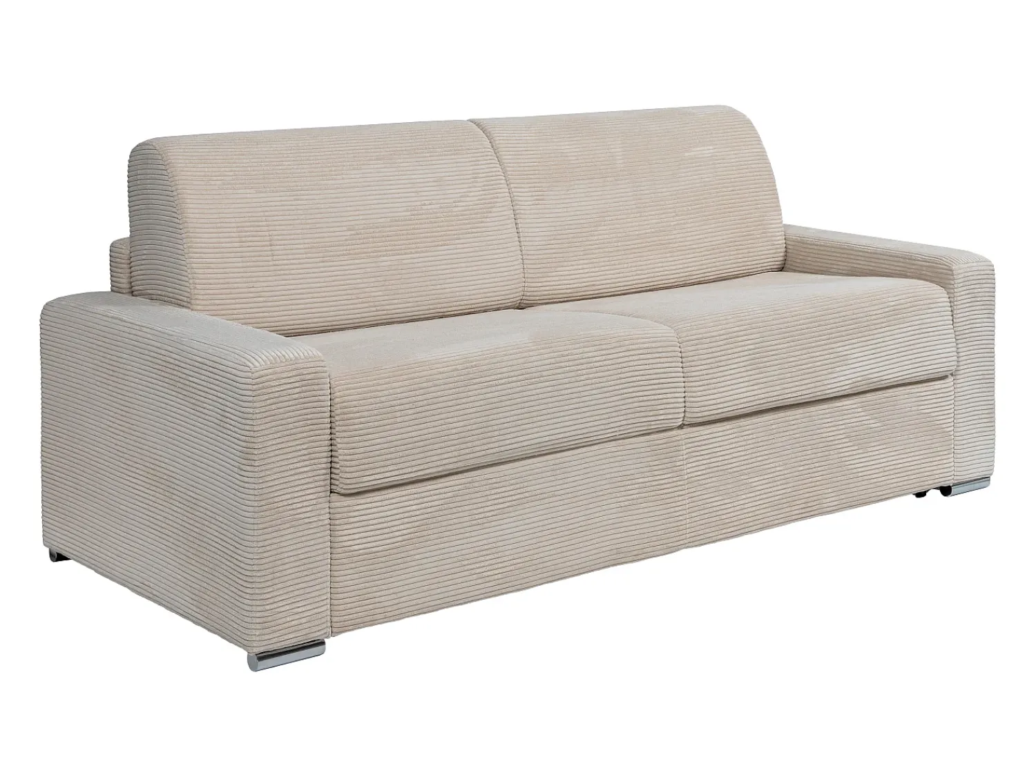 Vente-unique Sofá 4 lugares convert. abert. rápida veludo canelado 160 cm e colchão 14 cm CALITO^ Sofá