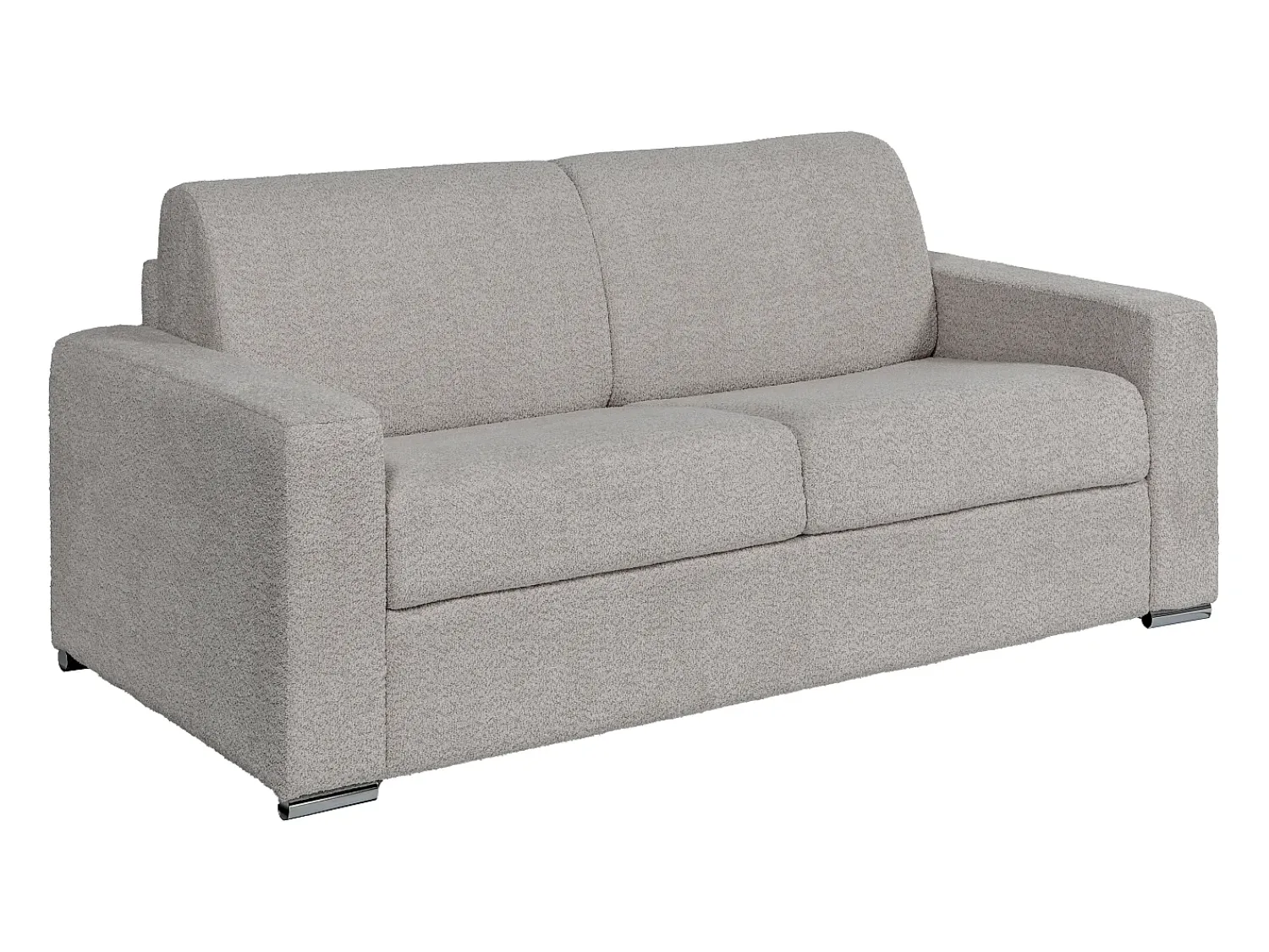 Sofá|Vente-unique Sofá 3 lugares convert. abert. rápida bouclé cinza-claro cama 140cm e colchão 18cm CALITO Cinzento claro