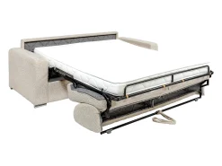 Sofá|Vente-unique Sofá 3 lugares convert. abert. rápida bouclé cama 140 cm e colchão 14 cm - CALITO Bege