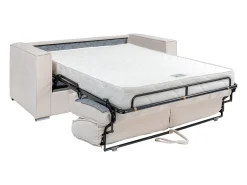 Discount Vente-unique Sofá 3 lugares convert. abert. rápida tecido chenille bege ripas largas 18 cm LORETO Taupe