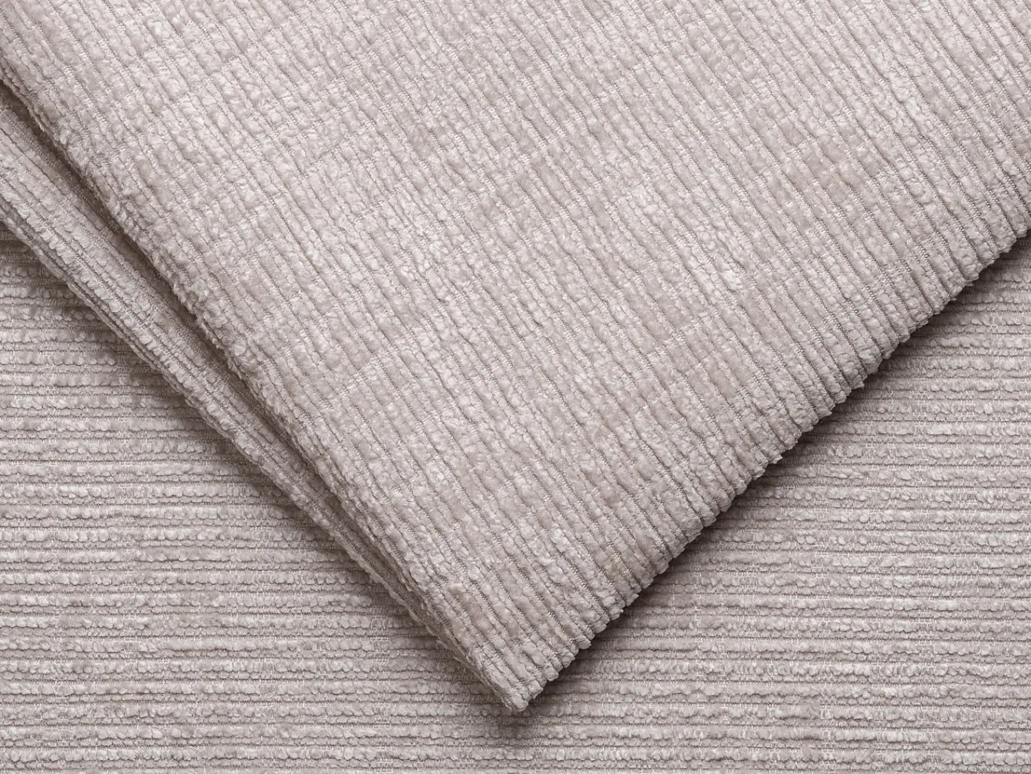 Discount Vente-unique Sofá 3 lugares convert. abert. rápida tecido chenille bege ripas largas 18 cm LORETO Taupe