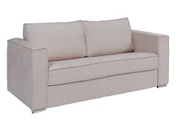 Discount Vente-unique Sofá 3 lugares convert. abert. rápida tecido chenille bege ripas largas 18 cm LORETO Taupe