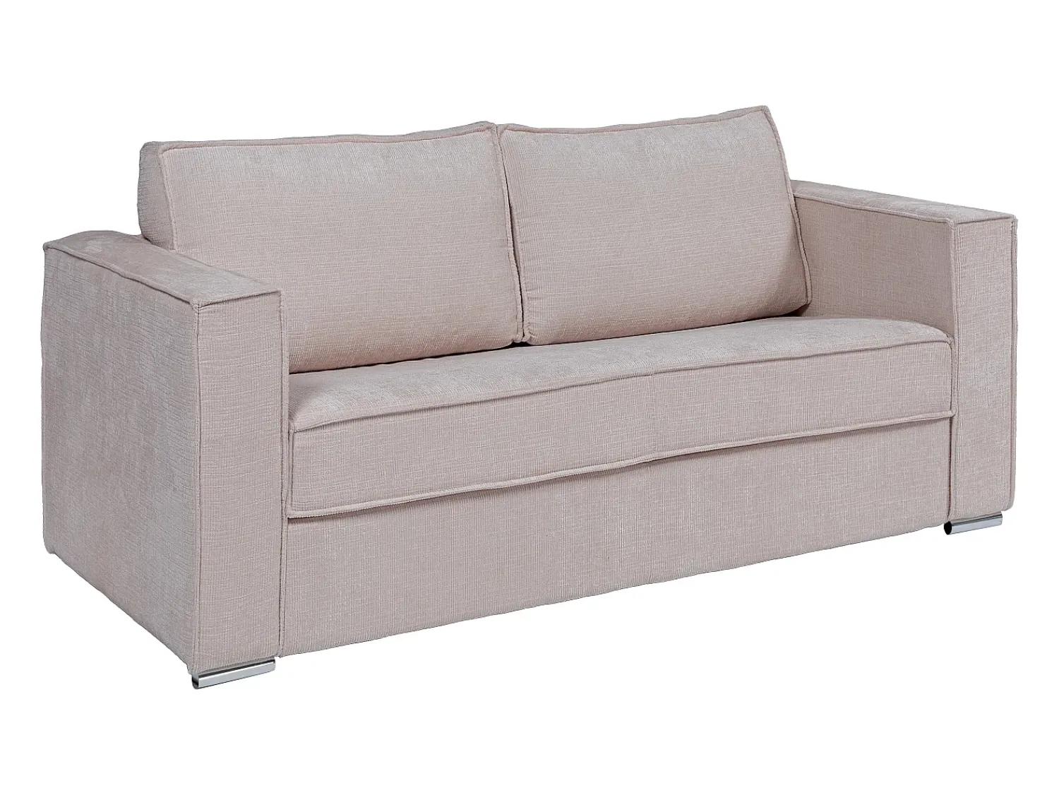 Discount Vente-unique Sofá 3 lugares convert. abert. rápida tecido chenille bege ripas largas 18 cm LORETO Taupe