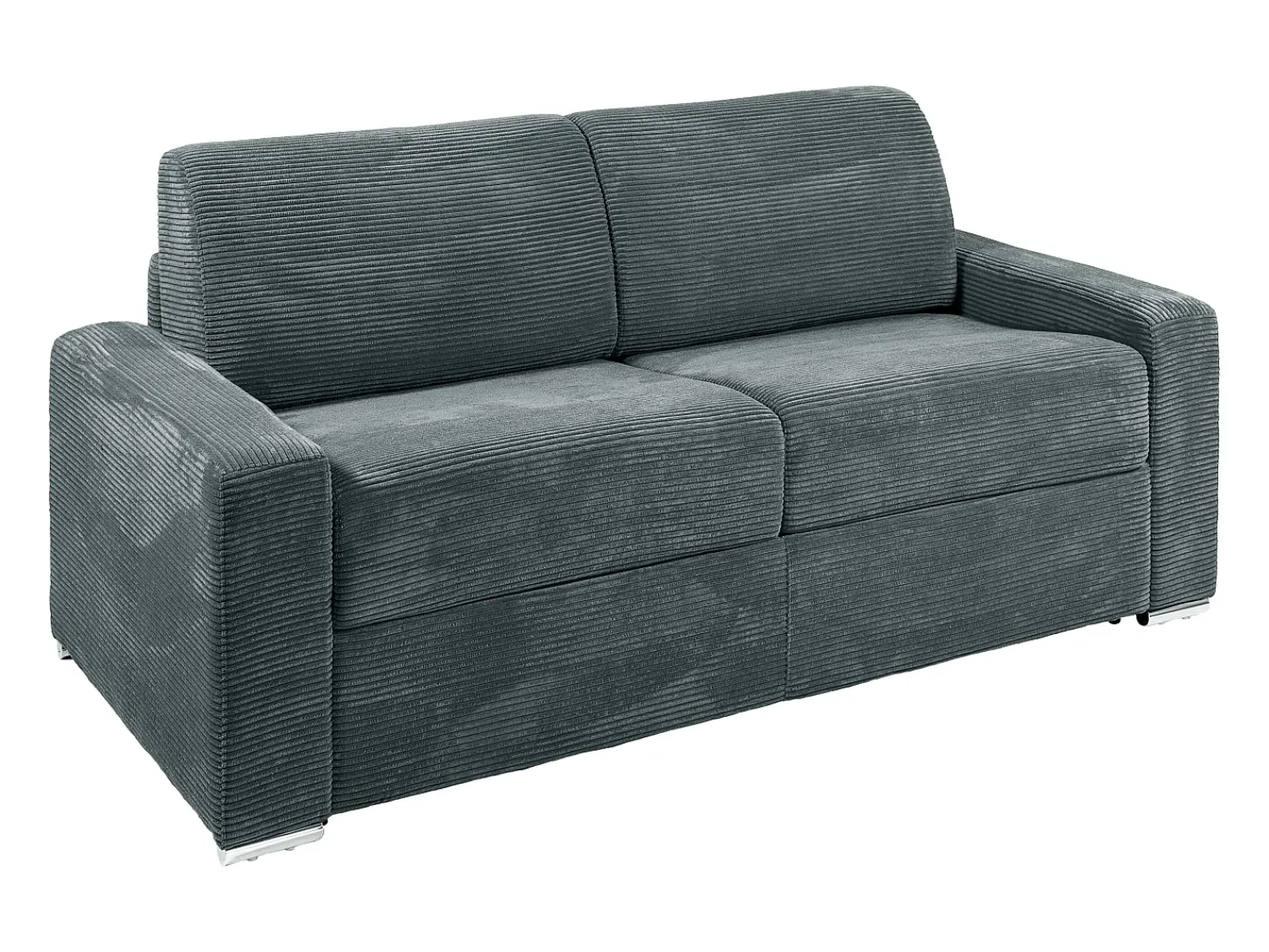Sofá|Vente-unique Sofá 3 lugares convert. abert. rápida veludo canelado cinza 140cm e 18cm CALITO Cinza antracite