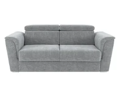 Hot Vente-unique Sofá 3 lugares convert. abert. ráp. tecido cinza cama 140 cm e colchão 22 cm RIZORA Cinzento