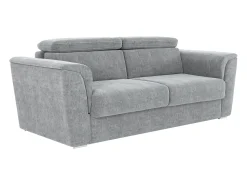 Sofá|Vente-unique Sofá 4 lugares convert. abert. ráp. tecido cinza cama 160 cm e colchão 22 cm RIZORA Cinzento