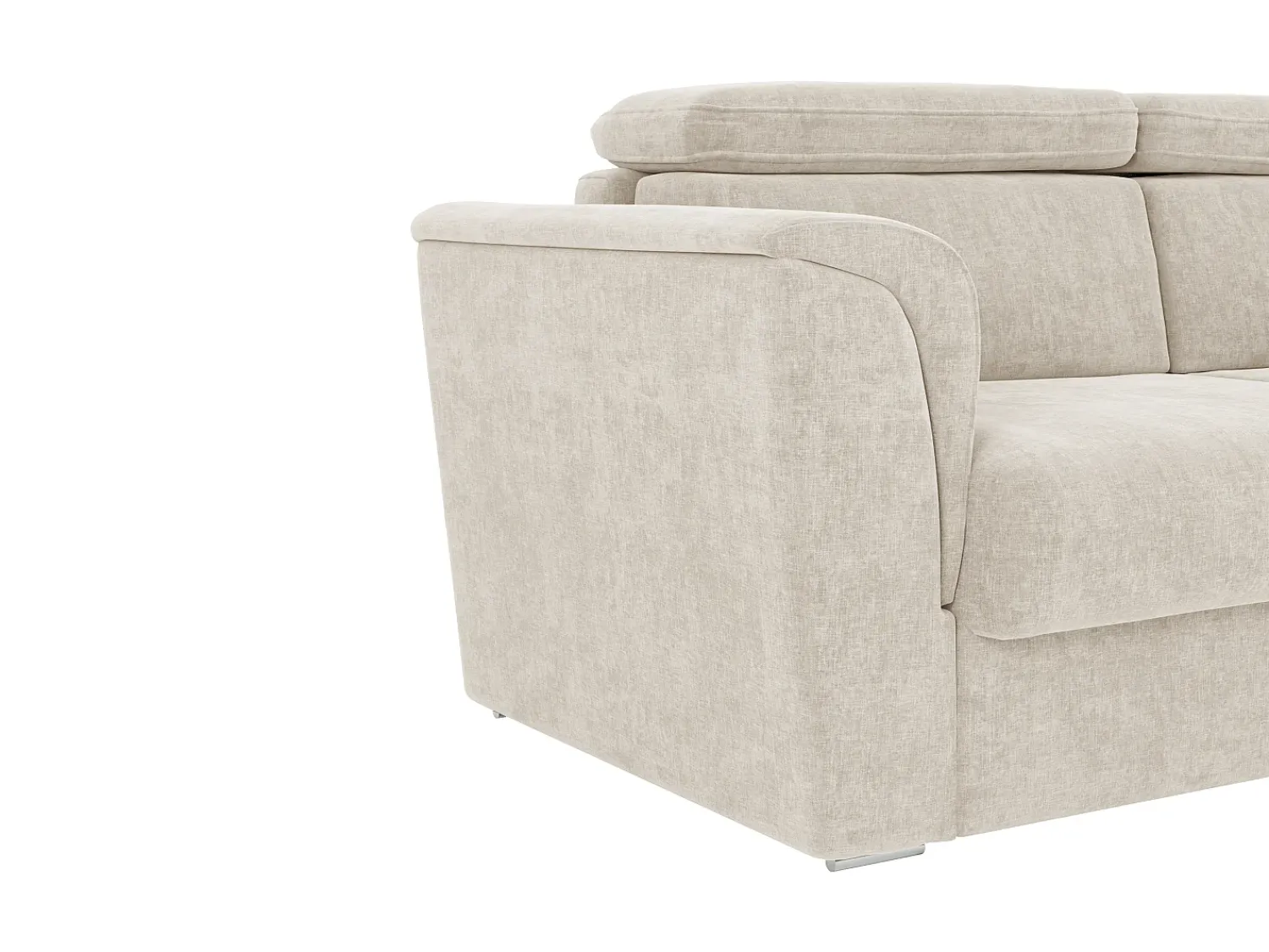 Clearance Vente-unique Sofá 4 lugares convert. abert. ráp. tecido cama 160 cm e colchão 18 cm RIZORA Bege