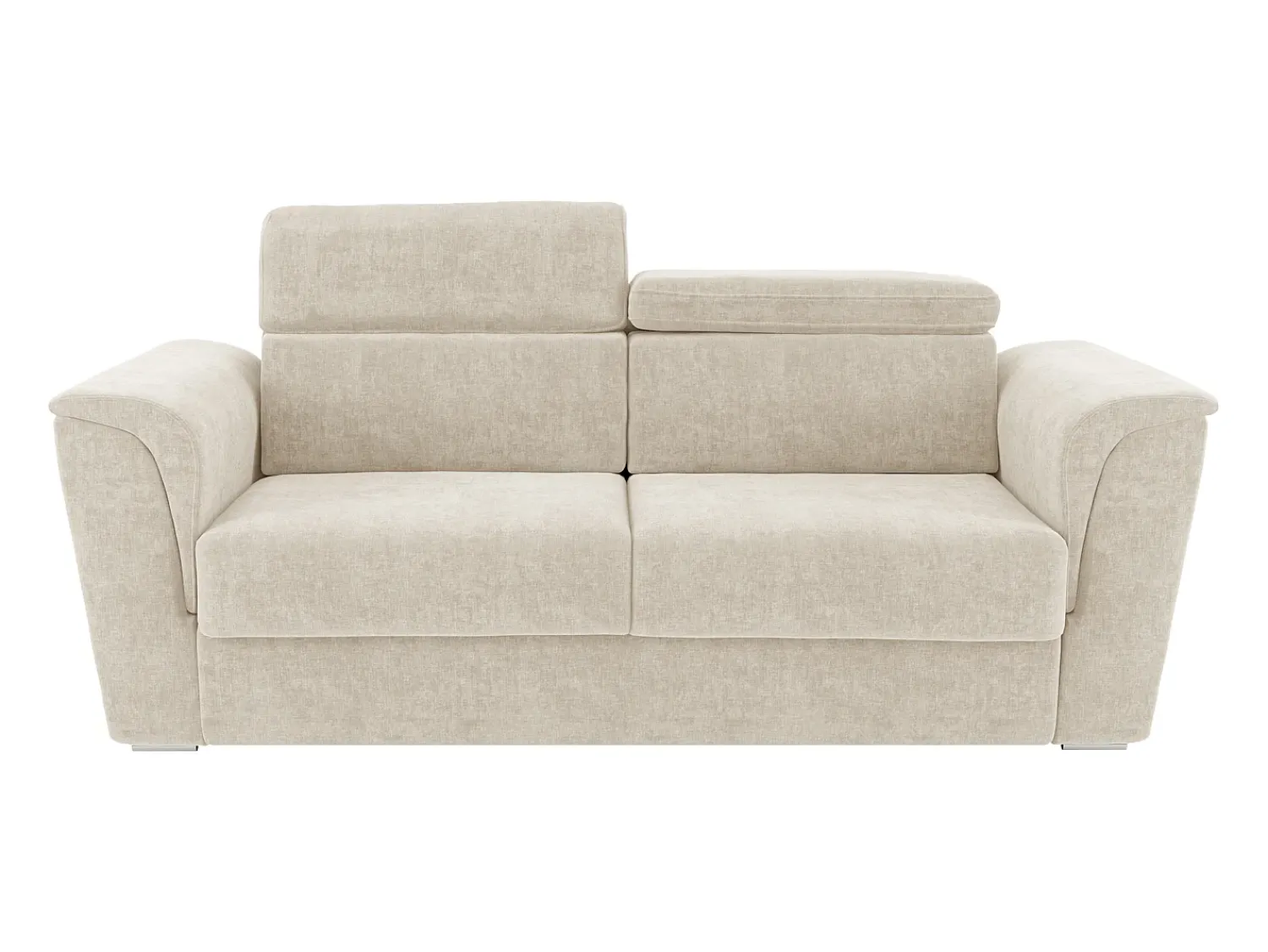 Clearance Vente-unique Sofá 4 lugares convert. abert. ráp. tecido cama 160 cm e colchão 18 cm RIZORA Bege