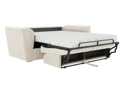 Clearance Vente-unique Sofá 4 lugares convert. abert. ráp. tecido cama 160 cm e colchão 18 cm RIZORA Bege