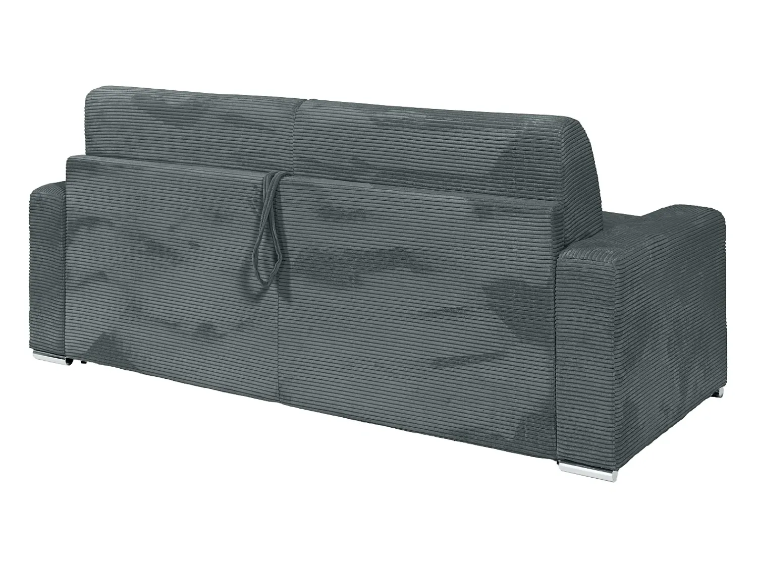Vente-unique Sofá 4 lugares convert. abert. rápida veludo canelado cinza 160cm e 22cm CALITO^ Sofá